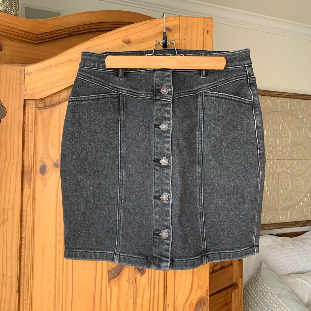 RW&CO Classic Black Denim Skirt